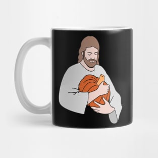 Vegan Jesus Holding A Pumpkin Mug